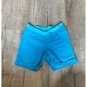 Nike Women’s Compression Shorts Size Medium Blue Athletic Training Spandex
